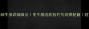 家庭版秘制麻辣牛腩详细做法附牛腩选购技巧与炖煮秘籍超下饭硬菜教程