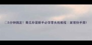 5分钟搞定青瓜炒蛋新手必学零失败教程家常快手菜