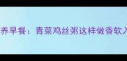 家常快手营养早餐青菜鸡丝粥这样做香软入味超下饭